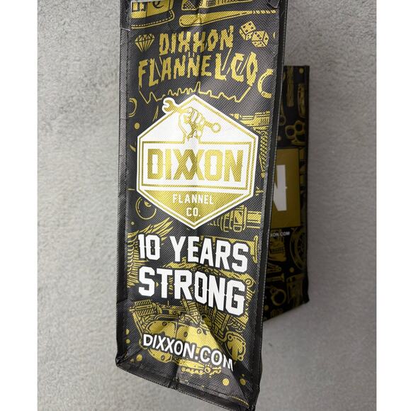 Dixxon Flannel Company Reusable Shopping Bag Black Gold 10 Year Anniversary - Picture 2 of 5